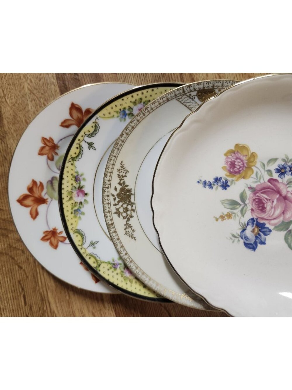Colorful Mismatched Floral Fine China ~6.5" Dessert, Cake, Bread Plates